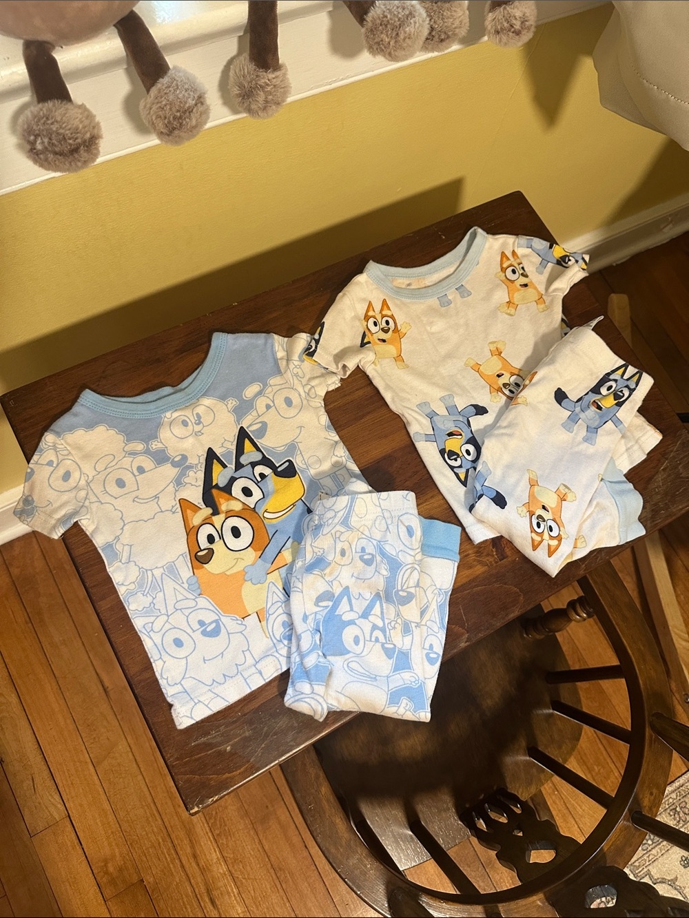 Unisex Bluey & Bingo Pajama Set Bundle - Blue Printed Short Sleeve Top & Pants